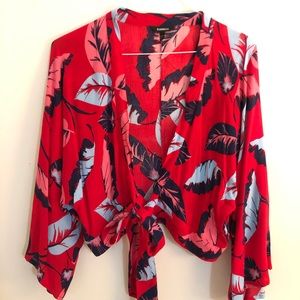 Express Long Sleeve Wrap Top